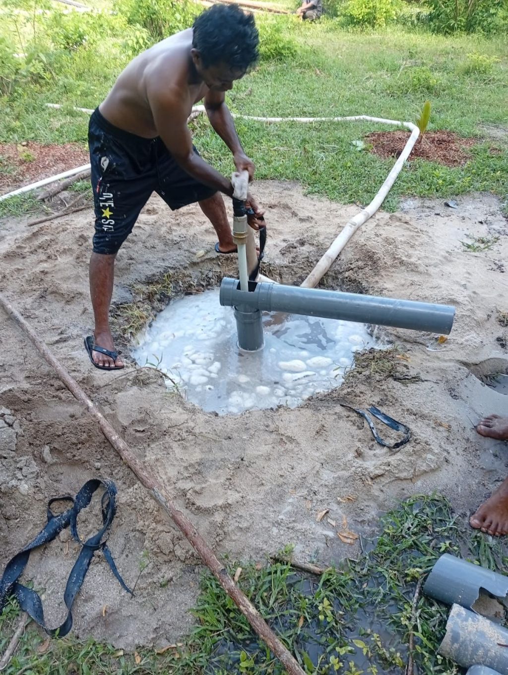 Well #2 at Six Meters. Tractor&nbsp;Coming.